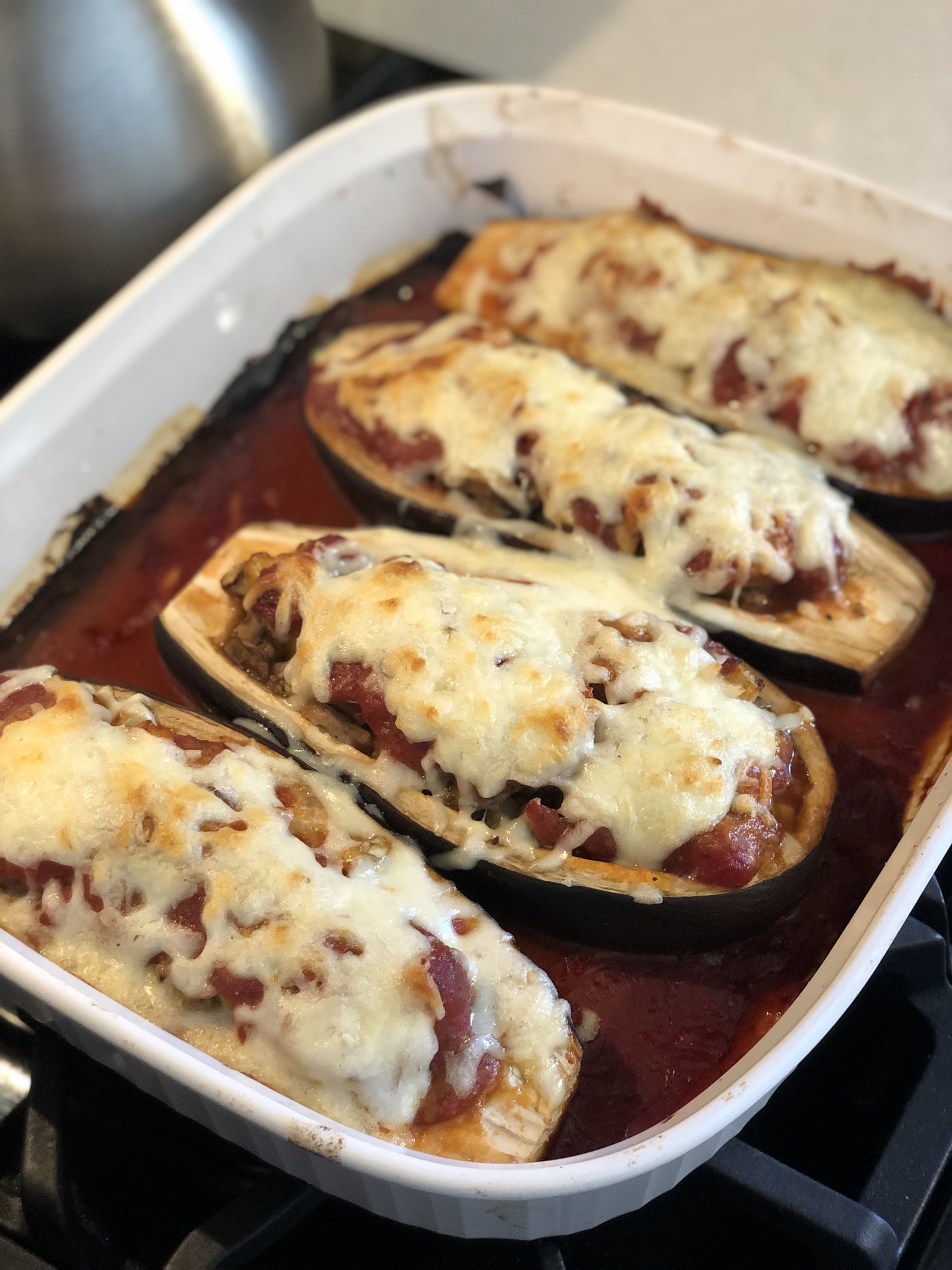 Eggplant Boats - Three Chicks and a Whisk