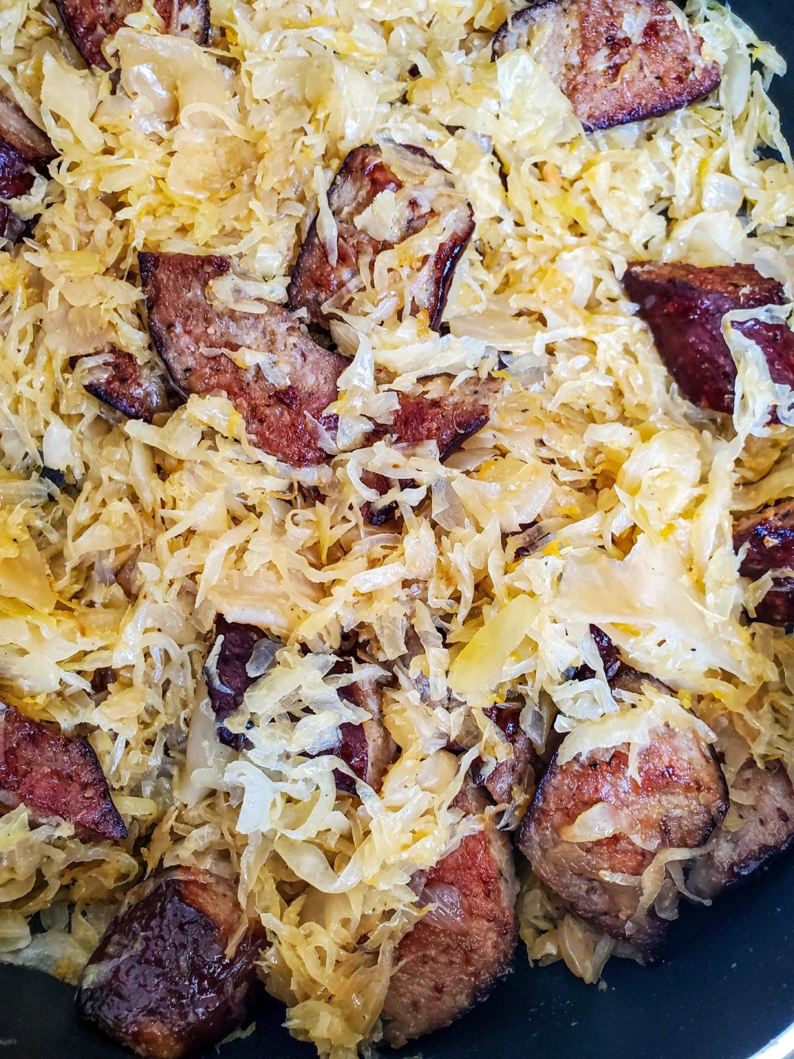 Sauerkraut and Kielbasa - Three Chicks and a Whisk